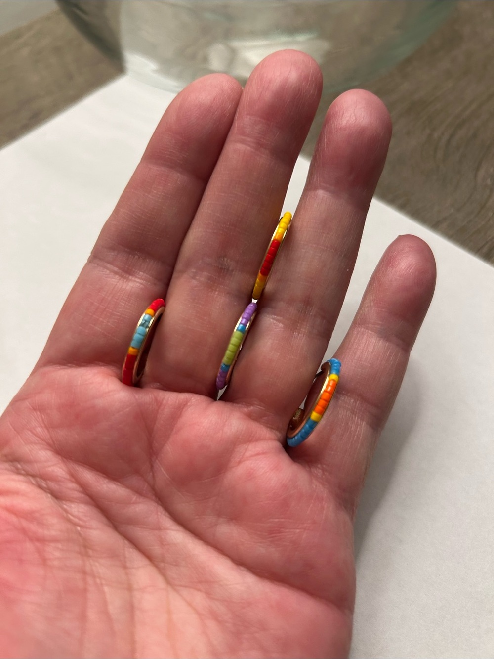 Roxanne Assoulin Colorful Beaded Hoop Earrings - Multicolor. Set of 4